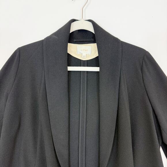 Wilfred Aritzia Chevalier Open Front 3/4 Sleeve Blazer Crepe Black Women's 6 - Picture 3 of 15